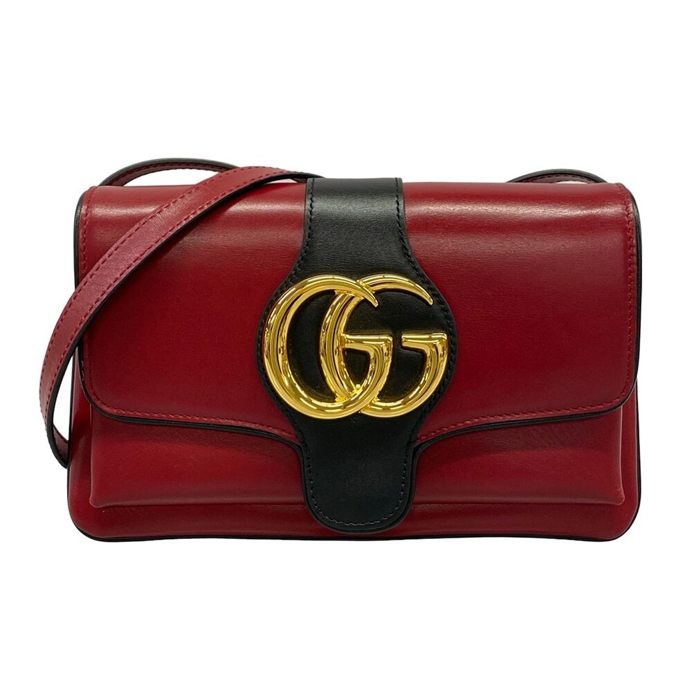 Gucci Ally Shoulder Bag 550129 Red Black Leather Hardware